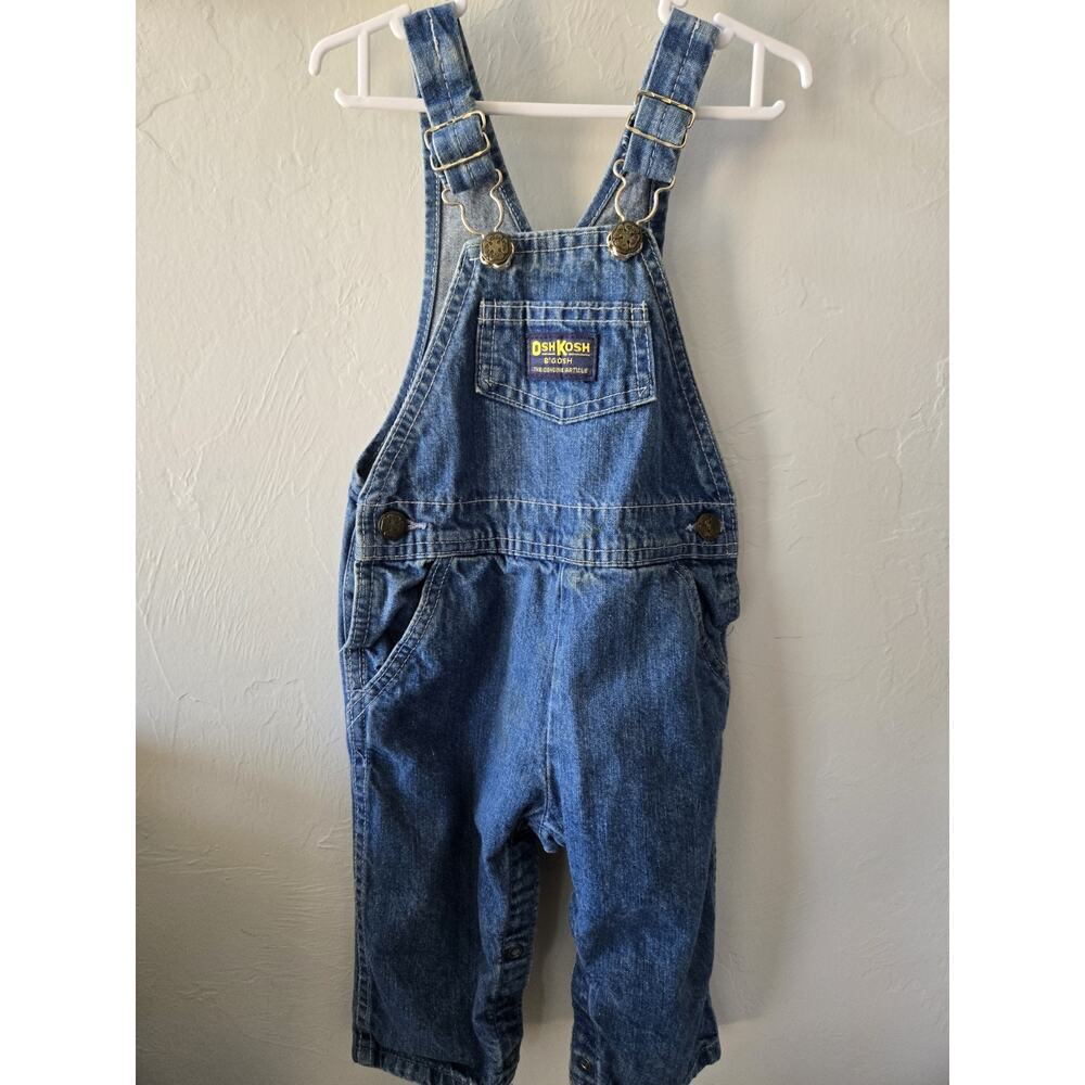 Vintage OshKosh B'gosh Blue Denim Vestbak Overall One-Piece 24 MO Adjustable